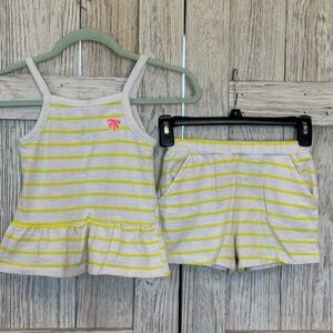 Garanimals 365 Kids Yellow and White Striped Kids Shorts Set sz 6
